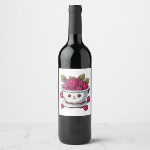 ÉTIQUETTE POUR BOUTEILLES DE VIN FRAMBOISE MIGNONNE