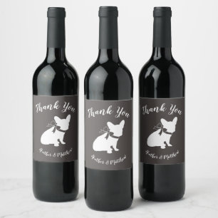 Étiquette Pour Bouteilles De Vin French Bulldog Theme Party - Baby shower neutre