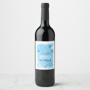 Étiquette Pour Bouteilles De Vin FROZEN SNOWFLAKES Bar Vin Bat mitzvah Cadeau