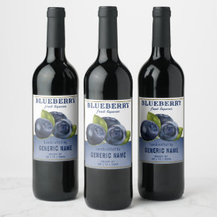 Étiquette Pour Bouteilles De Vin Fruit aux bleuets