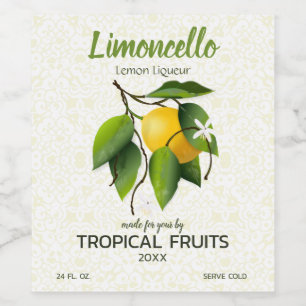 Étiquette Pour Bouteilles De Vin Fruit citron Limoncello