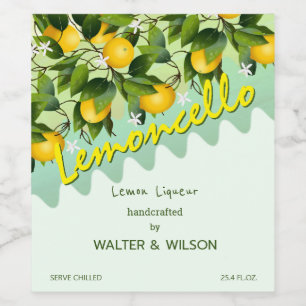 Étiquette Pour Bouteilles De Vin Fruit de citron moderne Lemoncello