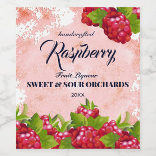 Étiquette Pour Bouteilles De Vin Fruit de framboise