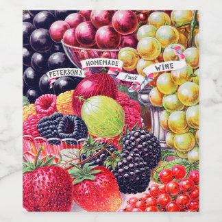 Étiquette Pour Bouteilles De Vin Fruits maison vintages
