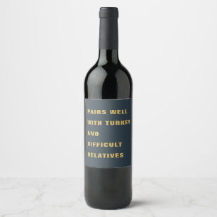Étiquette Pour Bouteilles De Vin Fundy Pairs dinde de puits + parents difficiles
