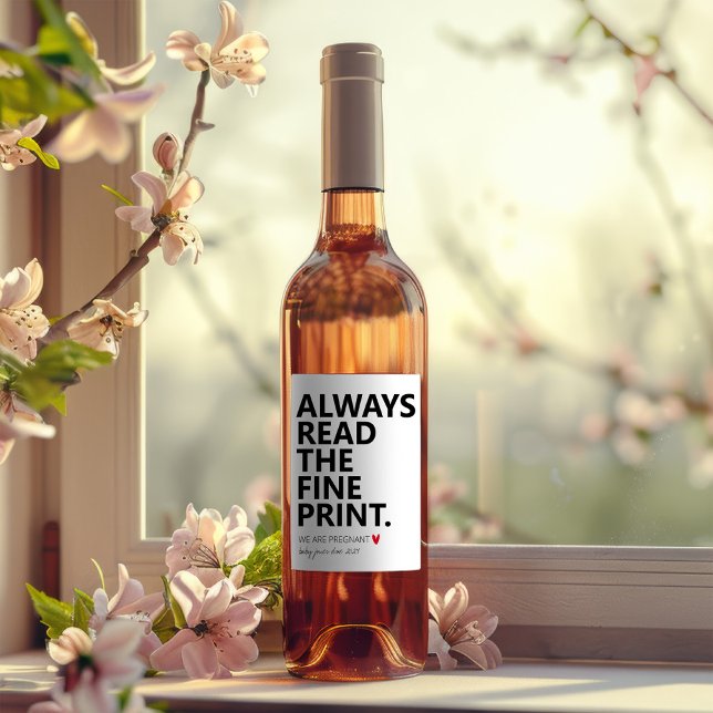 Étiquette Pour Bouteilles De Vin Funny Grossesse bébé Faire-part personnalisée (Créateur téléchargé)