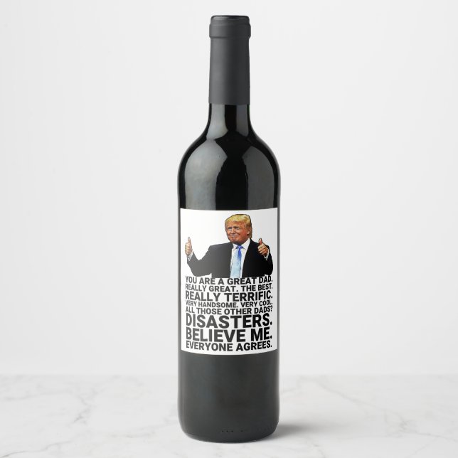 Étiquette Pour Bouteilles De Vin Funny Trump père carte d'anniversaire (Devant)