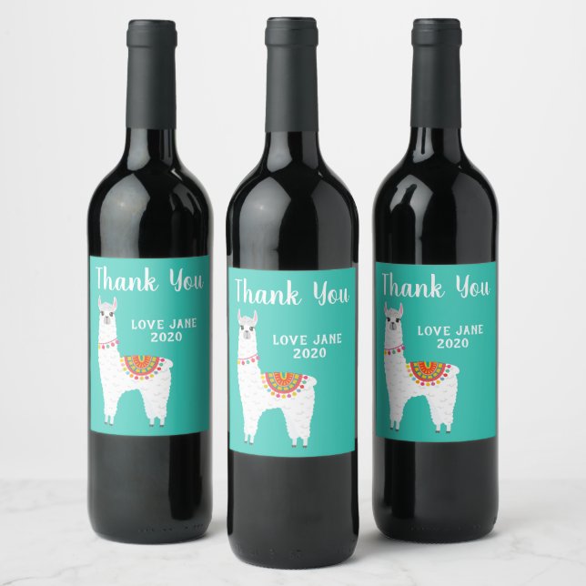 Étiquette Pour Bouteilles De Vin Funy Alpaca llama drama cute animal (Bouteilles)