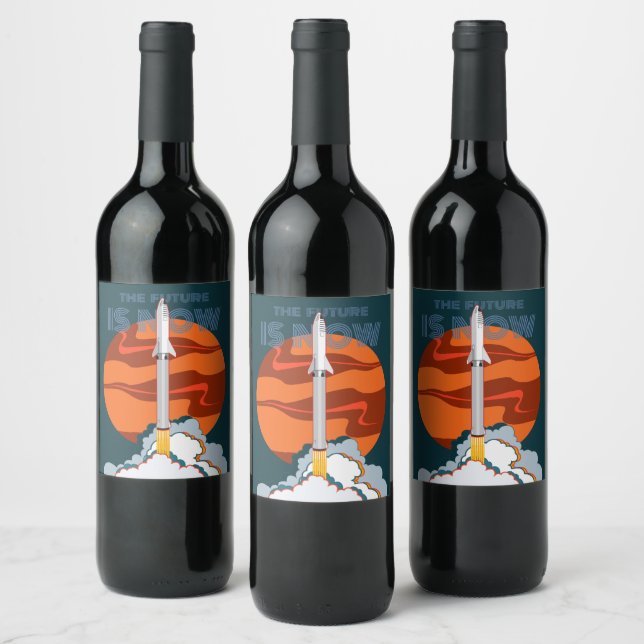 Étiquette Pour Bouteilles De Vin Fusées Mars Landing (Bouteilles)