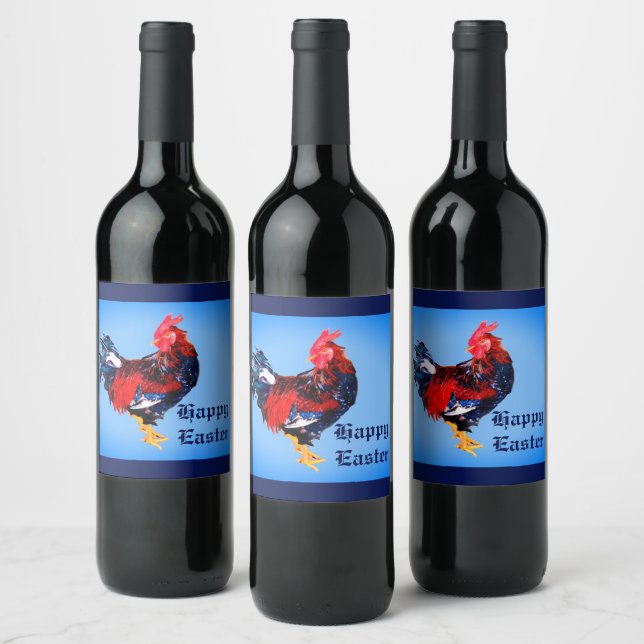 Étiquette Pour Bouteilles De Vin gallinacé mâle, coq Personnalisé (Bouteilles)