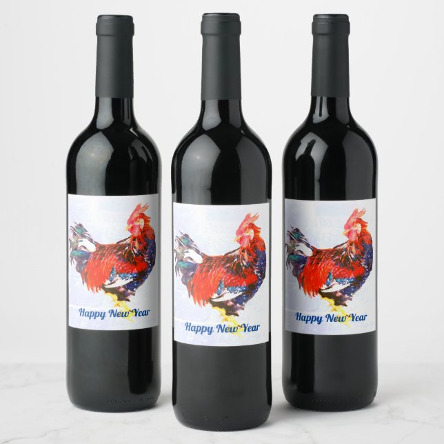 Étiquette Pour Bouteilles De Vin gallinacé mâle, coq Personnalisé (Bouteilles)