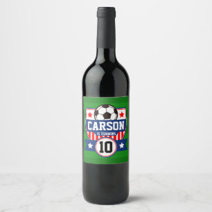 Étiquette Pour Bouteilles De Vin Garçons de football Terrain de football Fête d'ann