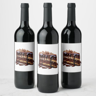 Étiquette Pour Bouteilles De Vin Gâteau au chocolat multi-couches indulgent de Slip
