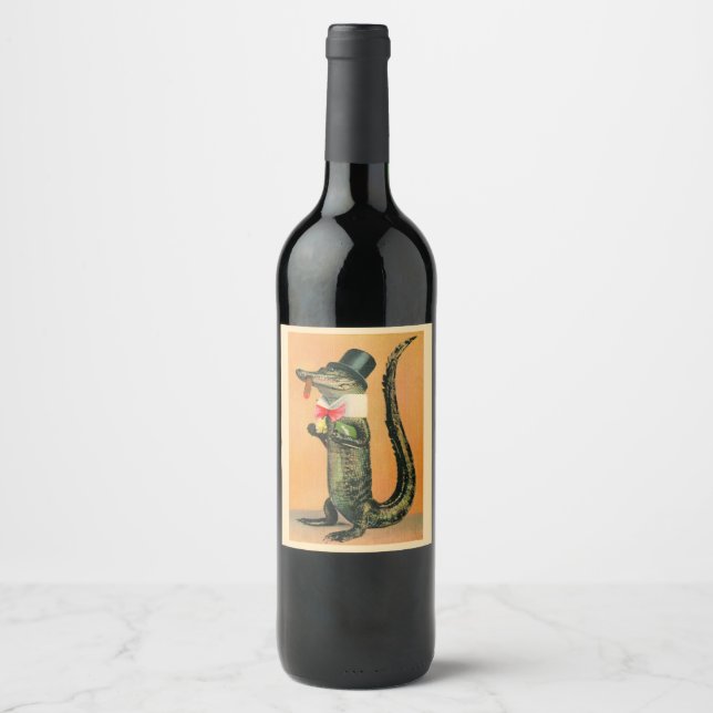 Étiquette Pour Bouteilles De Vin Gator de chapeau supérieur (Devant)