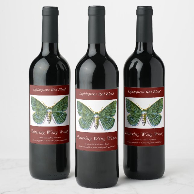 Étiquette Pour Bouteilles De Vin Geometra papilionaria - La Grande Moth Émeraude (Bouteilles)