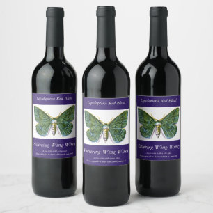 Étiquette Pour Bouteilles De Vin Geometra papilionaria - La Grande Moth Émeraude