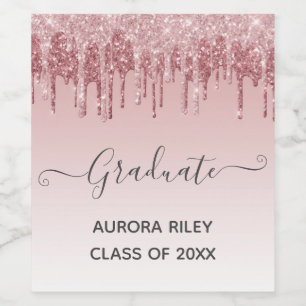 Étiquette Pour Bouteilles De Vin Glam Blush Pink Gold Driding Parties scintillant G