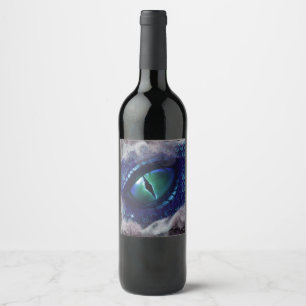 Étiquette Pour Bouteilles De Vin Glam Enk Gothique Bleu Dragon Médiéval