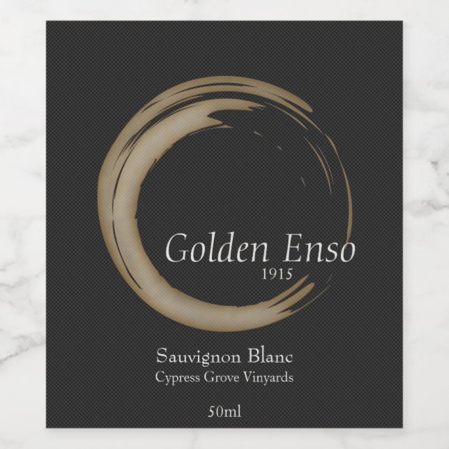 Étiquette Pour Bouteilles De Vin Golden Enso (Étiquettes simples)