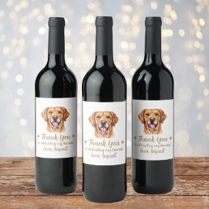 Étiquette Pour Bouteilles De Vin Golden Retriever Dog I Do Too Mariage Étiquette de