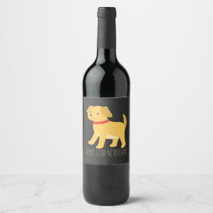 Étiquette Pour Bouteilles De Vin Golden Retrievers - N'arrêtez pas Retrievin'