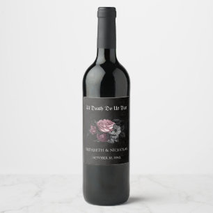 Étiquette Pour Bouteilles De Vin Gothique Floral Halloween Mariage Étiquette de vin