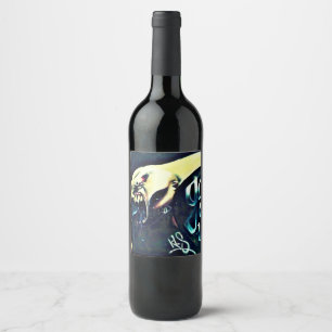 Étiquette Pour Bouteilles De Vin Graffiti Art en bouteille de vin