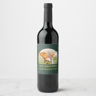 Étiquette Pour Bouteilles De Vin Grand Club de Compagnons Rongeurs Capybara