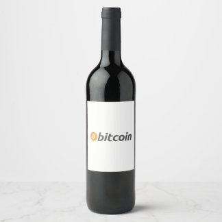 Étiquette Pour Bouteilles De Vin Grand logo Bitcoin avec symbole Bitcoin orange