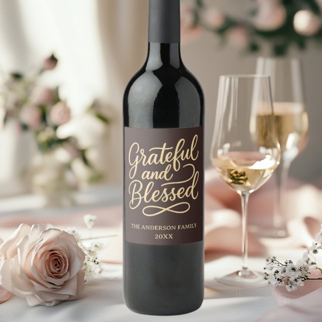 Étiquette Pour Bouteilles De Vin Gratuit Blesses Bister Thanksgiving Diner Party (Créateur téléchargé)