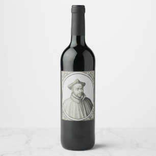 Étiquette Pour Bouteilles De Vin Gravure antique de Saint Ignace de Loyola Art anti