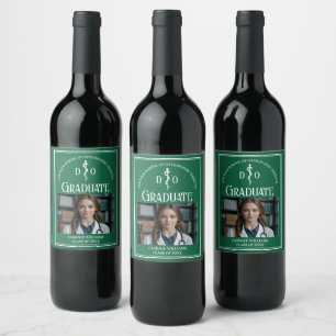 Étiquette Pour Bouteilles De Vin Green Osteopathic Médicale School Graduation Party