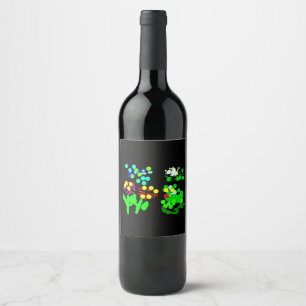 Étiquette Pour Bouteilles De Vin Grenouille et printemps