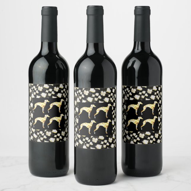 ÉTIQUETTE POUR BOUTEILLES DE VIN GREYHOUND BLING (Bouteilles)