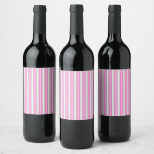 Étiquette Pour Bouteilles De Vin Grilles roses néon modernes avec effet 3D