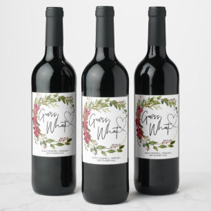 Étiquette Pour Bouteilles De Vin Grossesse Devine quel bébé révèle Noël Preggo