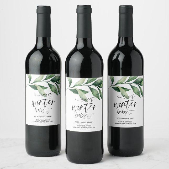 Étiquette Pour Bouteilles De Vin Grossesse Faire-part Hiver Bébé Im Pregnant Win (Bouteilles)