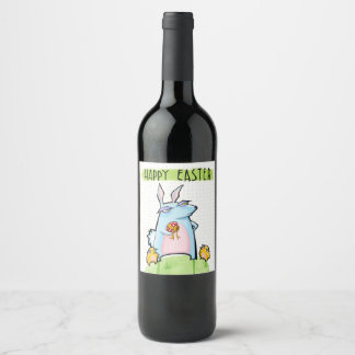 Étiquette Pour Bouteilles De Vin Grouchy Rabbit Étiquette de bouteille de vin de Pâ