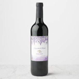 Étiquette Pour Bouteilles De Vin Guirlande Lumineuse Lavande Aquarelle