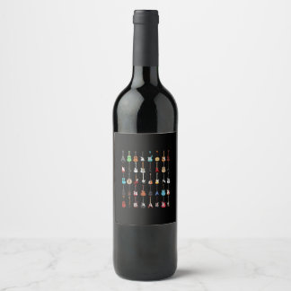 Étiquette Pour Bouteilles De Vin Guitariste Guitare instrument de musique Rock et R