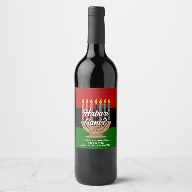 Étiquette Pour Bouteilles De Vin HABARI GANI Kwanzaa (Devant)
