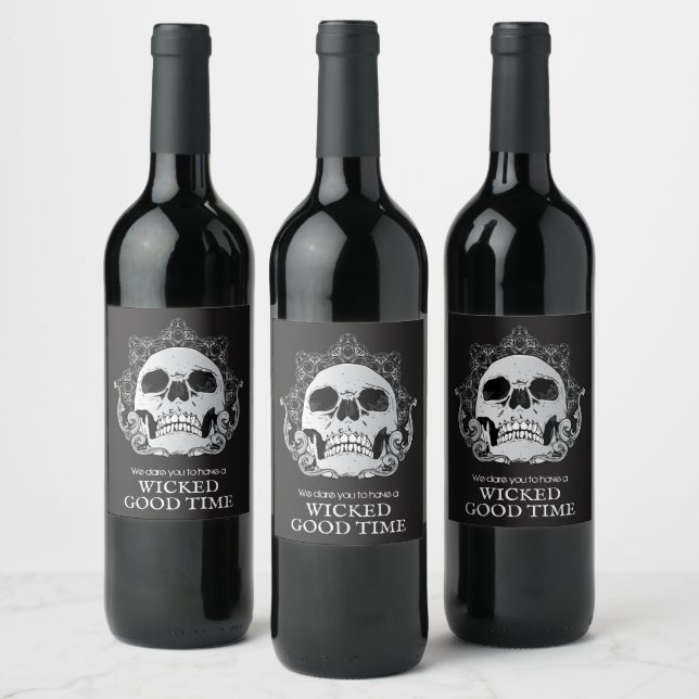 Étiquette Pour Bouteilles De Vin Halloween crâne (Bouteilles)