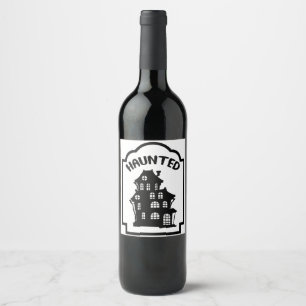 Étiquette Pour Bouteilles De Vin Halloween de la maison effrayante