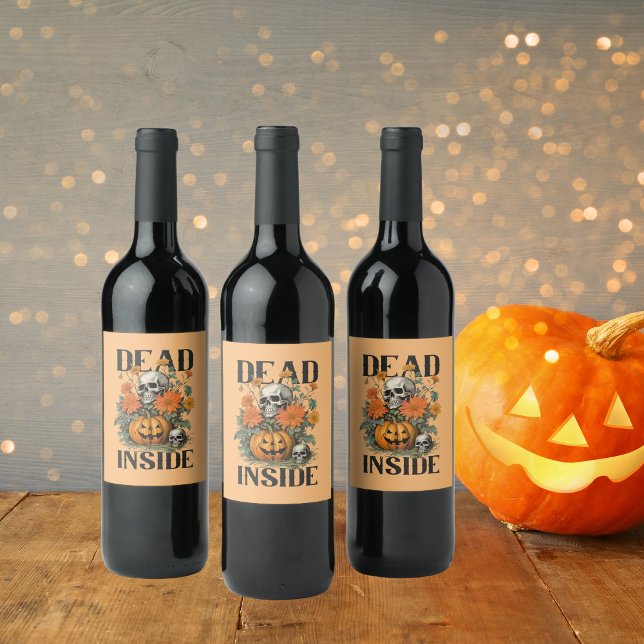 Étiquette Pour Bouteilles De Vin Halloween éffrayant et Citrouille (Créateur téléchargé)