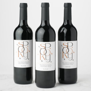 Étiquette Pour Bouteilles De Vin Halloween esthétique moderne minimaliste éffrayant