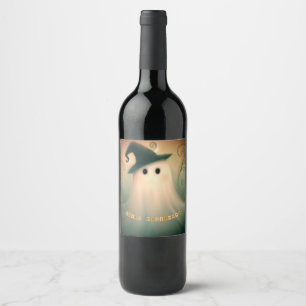 Étiquette Pour Bouteilles De Vin Halloween/Fantôme/Automne/Ornement capricieux