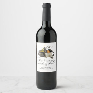 Étiquette Pour Bouteilles De Vin Halloween Grossesse Faire-part grand-parent à être