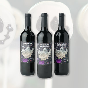 Étiquette Pour Bouteilles De Vin Halloween sombre et Éffrayant