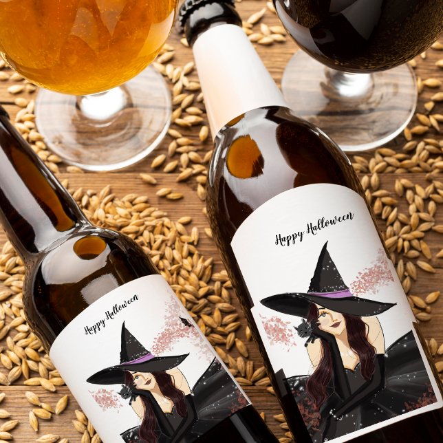 Étiquette Pour Bouteilles De Vin halloween, sorcière (Créateur téléchargé)