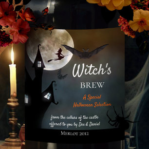 Étiquette Pour Bouteilles De Vin Halloween sorcières brasser le Étiquette de vin